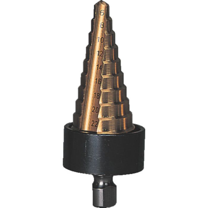 TRUSCO ステップドリル 2枚刃チタンコーティング 6〜24mm 段数10(Tcode:1384511)