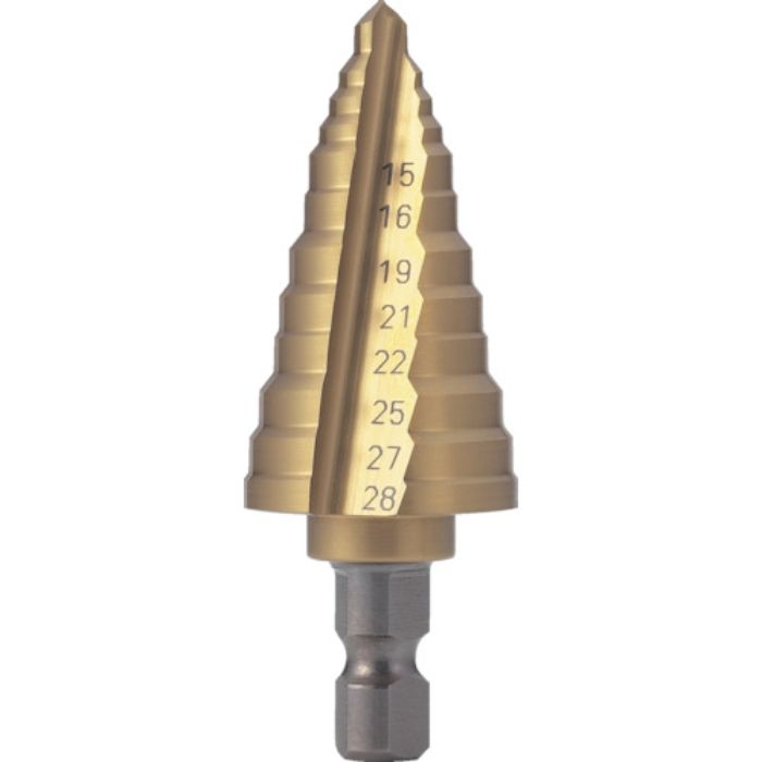 TRUSCO 電気設備用ステップドリル 2枚刃チタンコーティング 15〜28mm(Tcode:3017087)