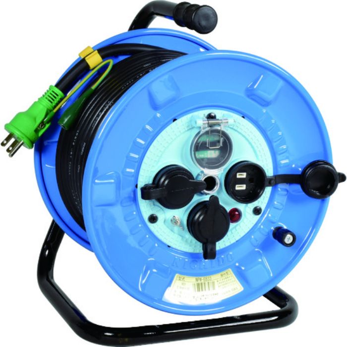 NICHIDO 電工ドラム 屋外型 リペアポッキンドラム 漏電保護専用ブレーカ付 30m(Tcode:1620481)