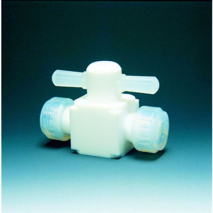 フロンケミカル フッ素樹脂(PTFE)二方バルブ圧入型 6φ(Tcode:3915336)