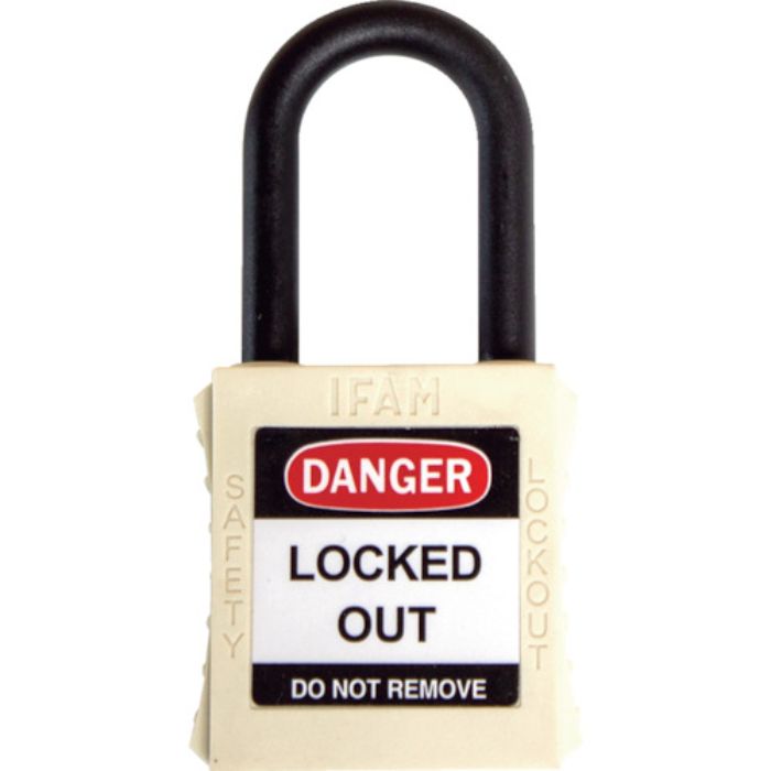 イファム ロックアウト用南京錠 ナイロン製シャックル 白(Tcode:3860969)
