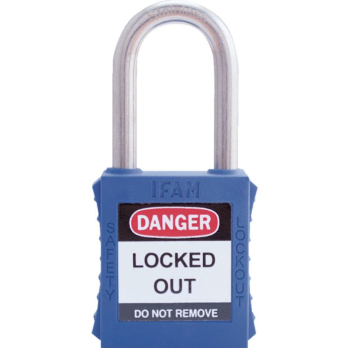イファム ロックアウト用南京錠 ステンレス製シャックル 青(Tcode:3860947)