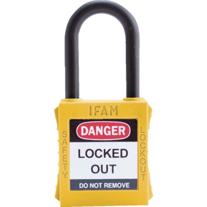 イファム ロックアウト用南京錠 ナイロン製シャックル 黄(Tcode:3860975)