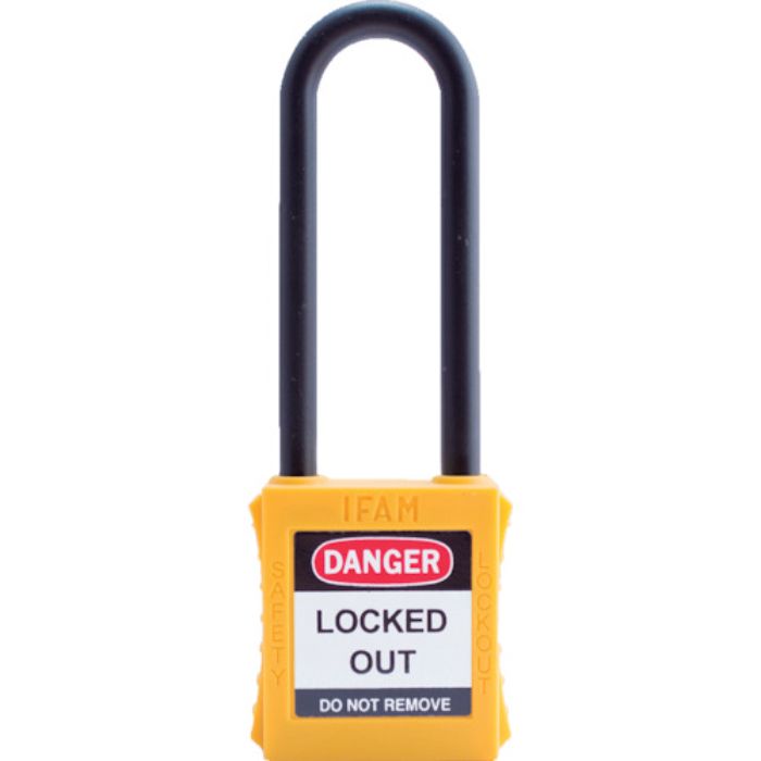 イファム ロックアウト用南京錠 ナイロン製シャックル(ツル長) 黄(Tcode:3860965)