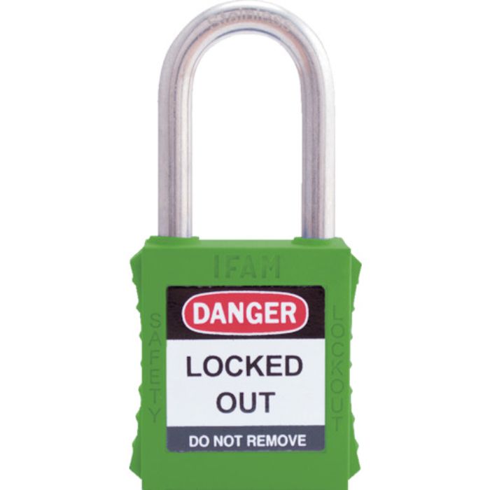 イファム ロックアウト用南京錠 ステンレス製シャックル 緑(Tcode:3860948)