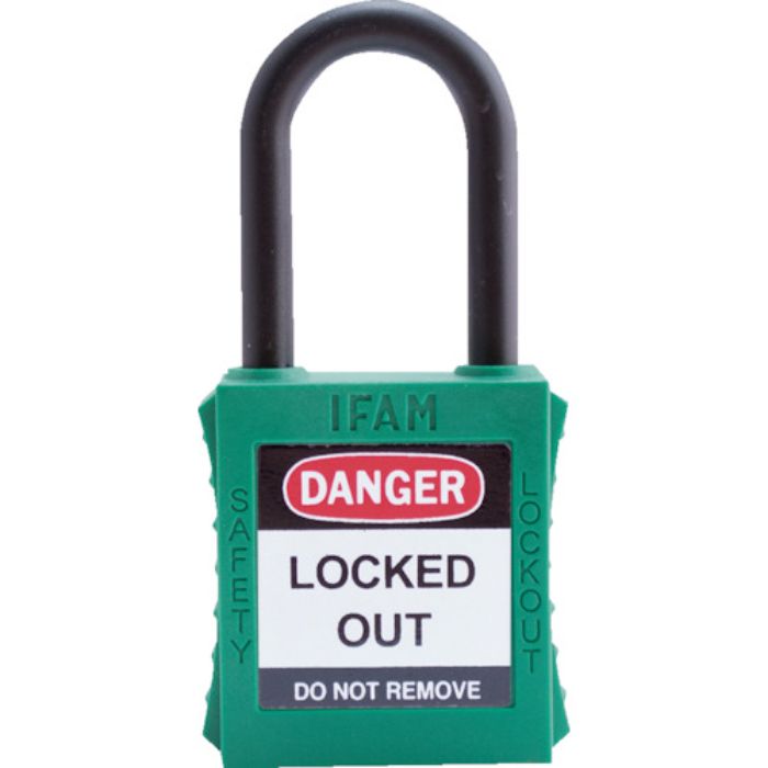 イファム ロックアウト用南京錠 ナイロン製シャックル 緑(Tcode:3860960)