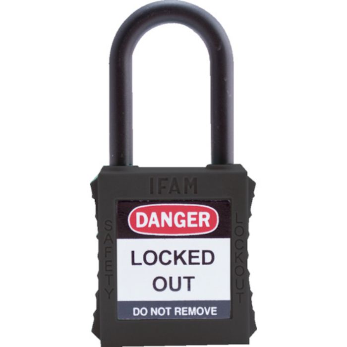 イファム ロックアウト用南京錠 ナイロン製シャックル 黒(Tcode:3860952)