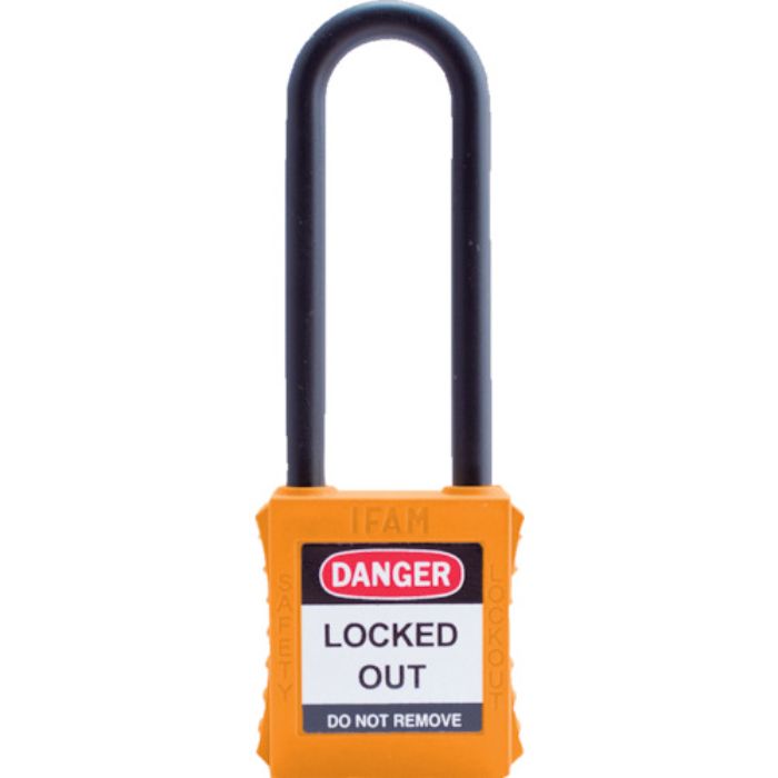 イファム ロックアウト用南京錠 ナイロン製シャックル(ツル長) オレンジ(Tcode:3860951)