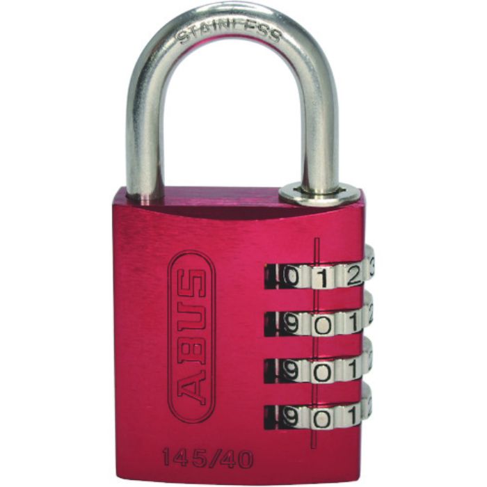 ABUS ナンバー可変式ステンレスシャックル南京錠 145IB-40 レッド(Tcode:4957661)
