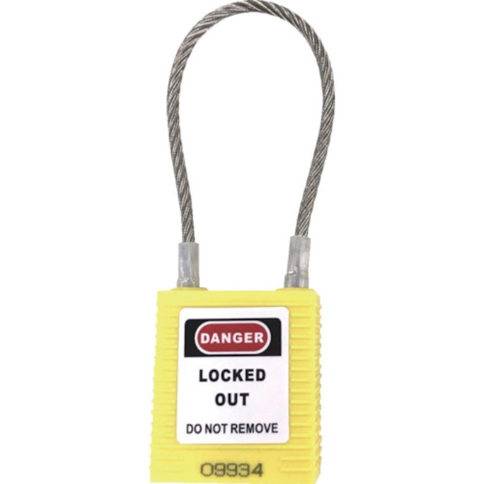 セーフラン ロックアウト用ケーブルパドロック 黄(Tcode:2437815)