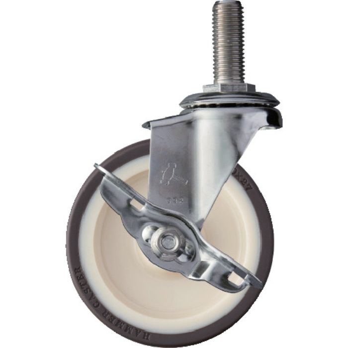 ハンマー EAシリーズオールステンレス 旋回式ウレタン車輪100mm(ローラーベアリング)ストッパー付(Tcode:3984290)