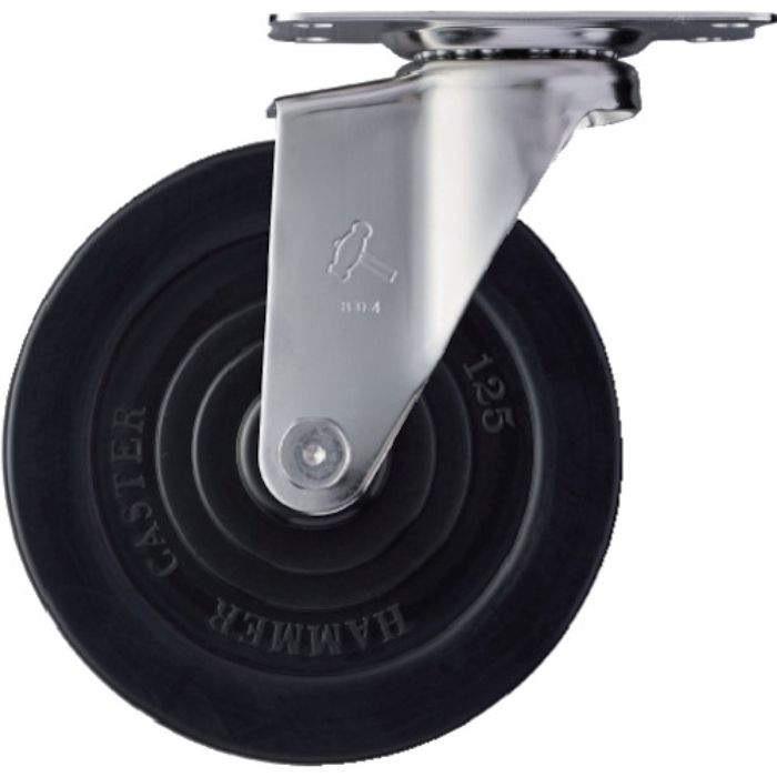 ハンマー Eシリーズオールステンレス 旋回式ゴム車輪 125mm(Tcode:1250868)