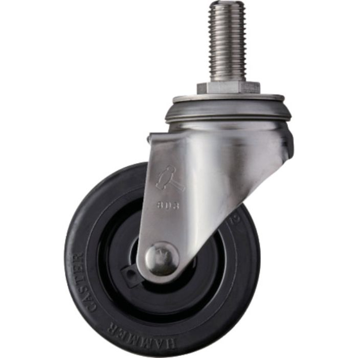 ハンマー SAシリーズオールステンレス 旋回式ゴム車輪(ナイロンホイール)100mm(Tcode:8142096)