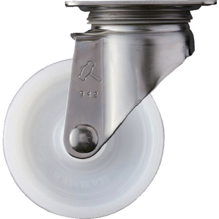 ハンマー Sシリーズオールステンレス 旋回式ナイロン車輪 100mm(Tcode:3346901)