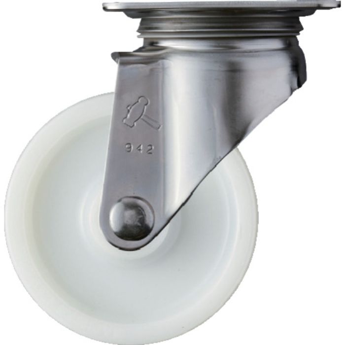ハンマー Sシリーズオールステンレス 旋回式ナイロン車輪(ローラーベアリング)100mm(Tcode:8140487)