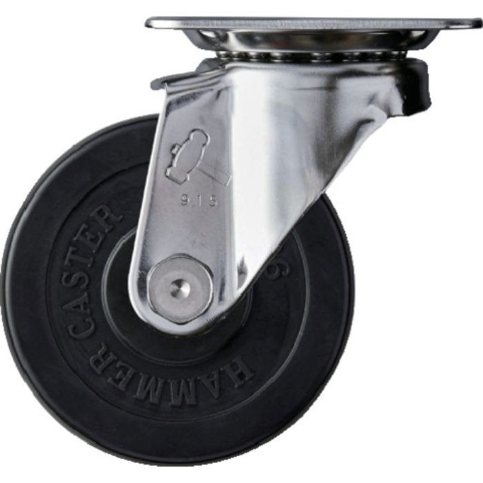 ハンマー Sシリーズオールステンレス 旋回式ゴム車輪 75mm(Tcode:1251261)
