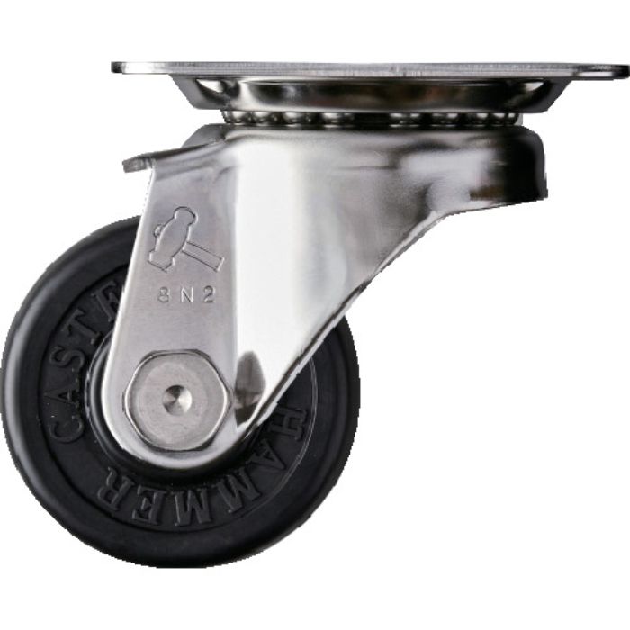 ハンマー Sシリーズオールステンレス 旋回式ゴム車輪 50mm(Tcode:2421518)