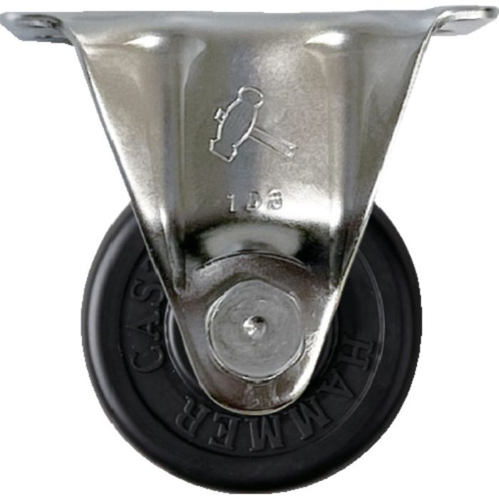 ハンマー Sシリーズオールステンレス 固定式ゴム車輪(ローラーベアリング)50mm(Tcode:2421526)