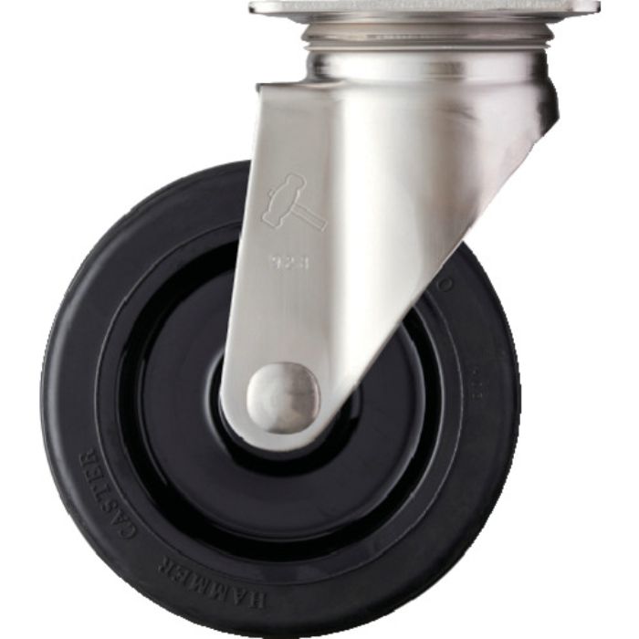 ハンマー Sシリーズオールステンレス 旋回式ゴム車輪(ナイロンホイール)150mm(Tcode:1251295)