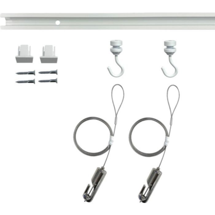 福井金属工芸 ピクチャーレール C-11型レール天井用セット 1m(1本) ホワイト色 3353-W-1(Tcode:5206449)