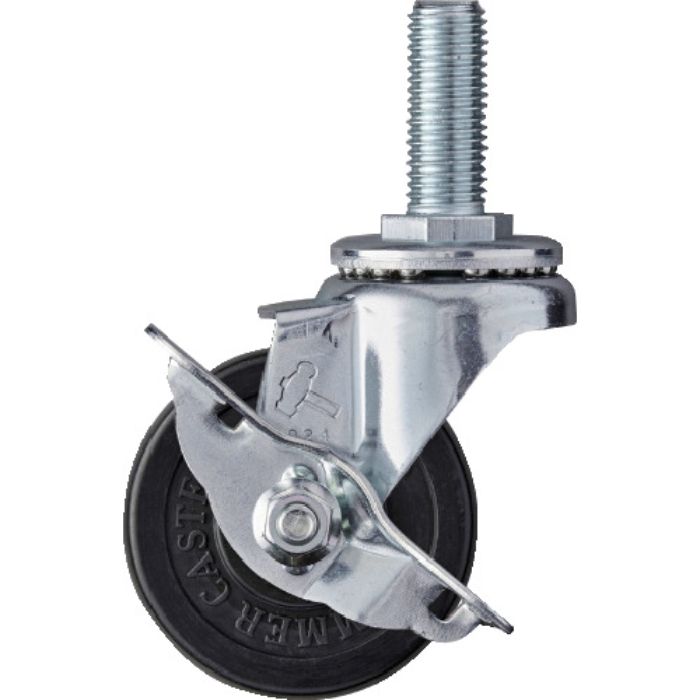 ハンマー ねじ込み式 旋回式ゴム車輪 65mm ストッパー付(Tcode:8142304)