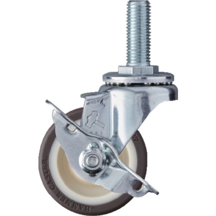 ハンマー ねじ込み式 ストッパー付 ウレタンベアリング入りキャスター 65mm(Tcode:3670392)