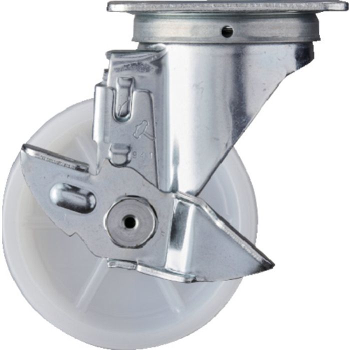 ハンマー 旋回式ナイロン車輪 100mm ストッパー付(Tcode:3670414)