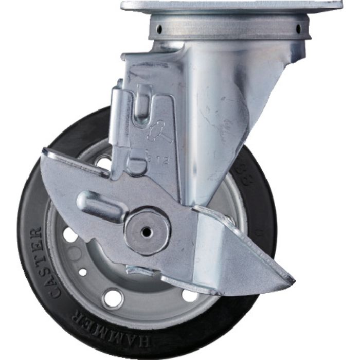 ハンマー 旋回式ゴム車輪 125mm ストッパー付(Tcode:1277263)