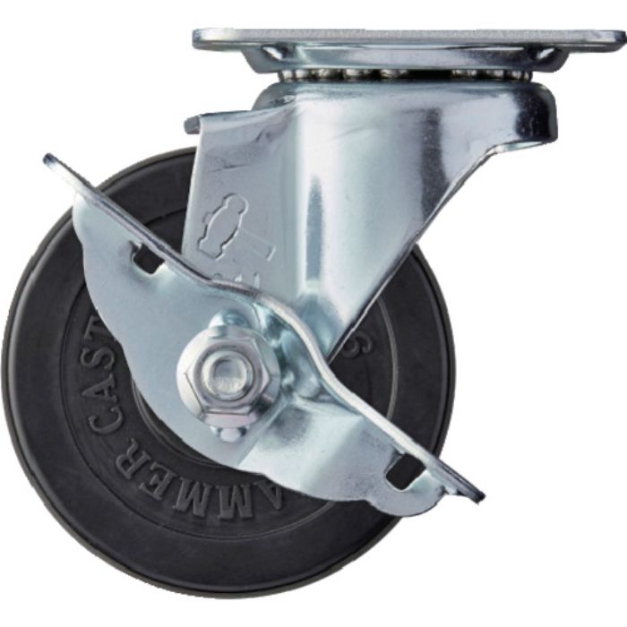 ハンマー 旋回式ゴム車輪 75mm ストッパー付(Tcode:1251708)