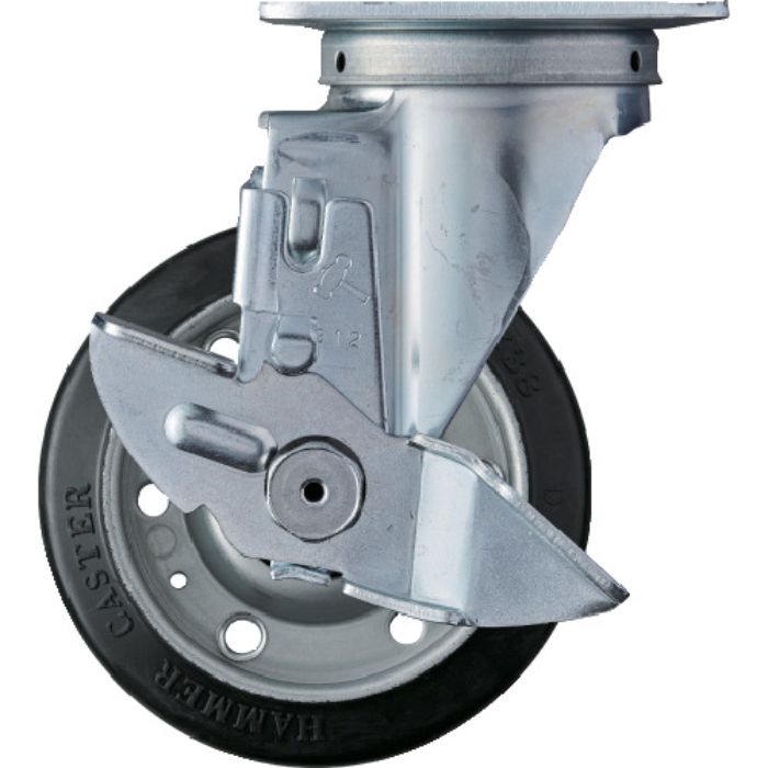 ハンマー 旋回式ゴム車輪(ローラーベアリング)125mm ストッパー付(Tcode:3984559)