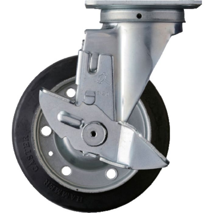 ハンマー 旋回式ゴム車輪(ローラーベアリング)150mm ストッパー付(Tcode:3984567)
