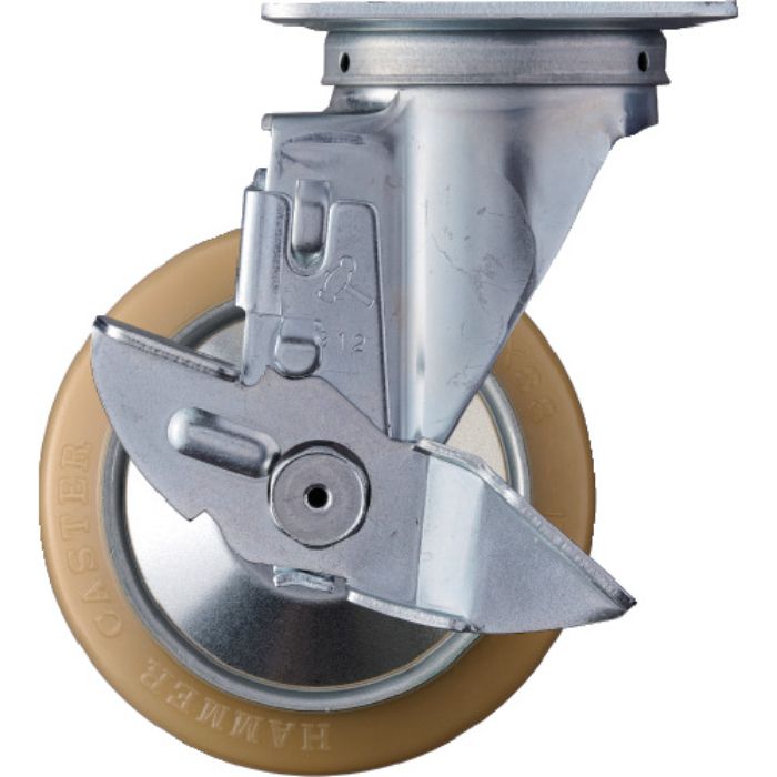 ハンマー 旋回式ウレタン車輪(ローラーベアリング)125mm ストッパー付(Tcode:3984583)