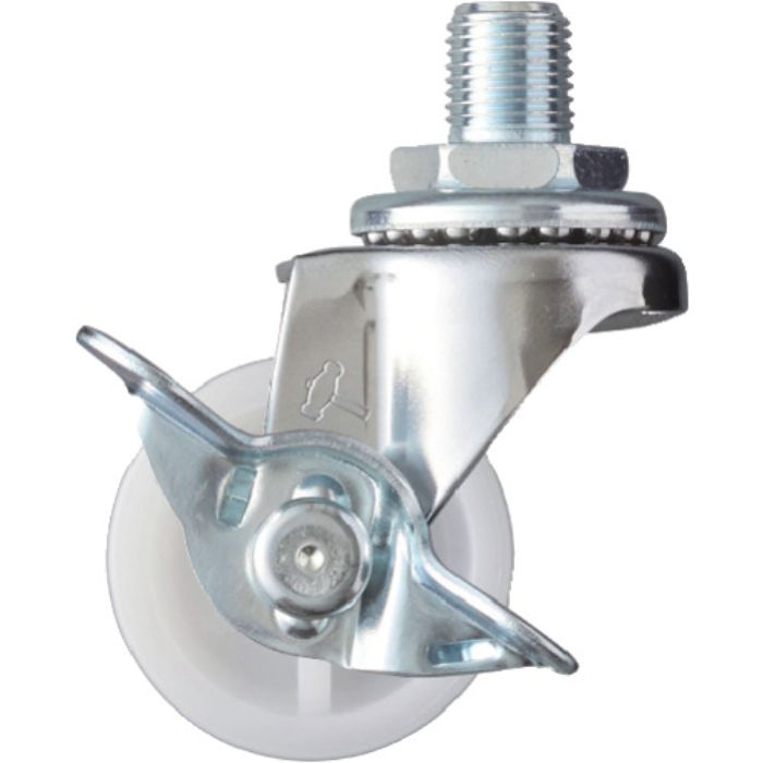 ハンマー ねじ込み旋回式ナイロン車輪 40mm UNF1/2 ストッパー付(Tcode:3670473)