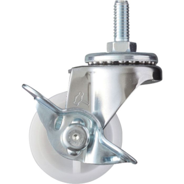 ハンマー ねじ込み旋回式ナイロン車輪 40mm W3/8 ストッパー付(Tcode:8140720)