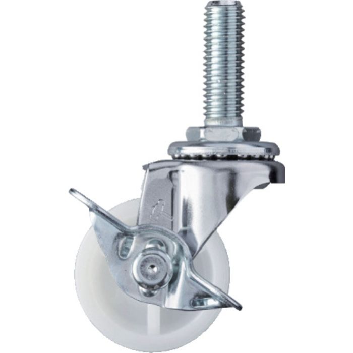 ハンマー ねじ込み旋回式ナイロン車輪 40mm ストッパー付(Tcode:3670571)