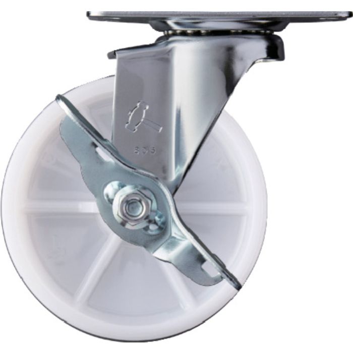 ハンマー Eシリーズ旋回式ナイロン車輪 100mm ストッパー付(Tcode:3670694)