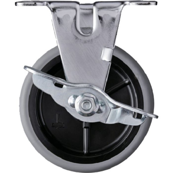 ハンマー Eシリーズ固定式エラストマー車輪(PPホイール)100mm ストッパー付(Tcode:8569236)