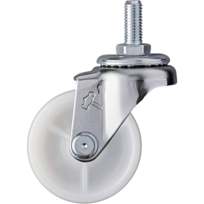 ハンマー ねじ込み旋回式ナイロン車輪 50mm W3/8(Tcode:8141025)