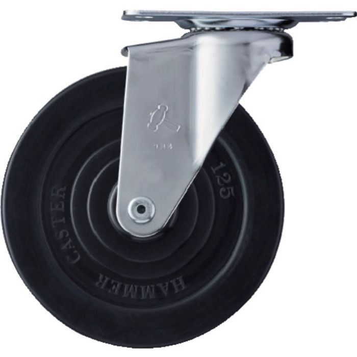 ハンマー 旋回式ゴム車輪 125mm(Tcode:1253581)