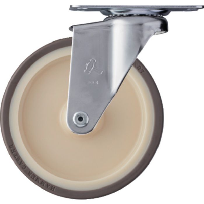 ハンマー 旋回式ウレタン車輪(ナイロンホイール・ローラーベアリング)125mm(Tcode:3984842)
