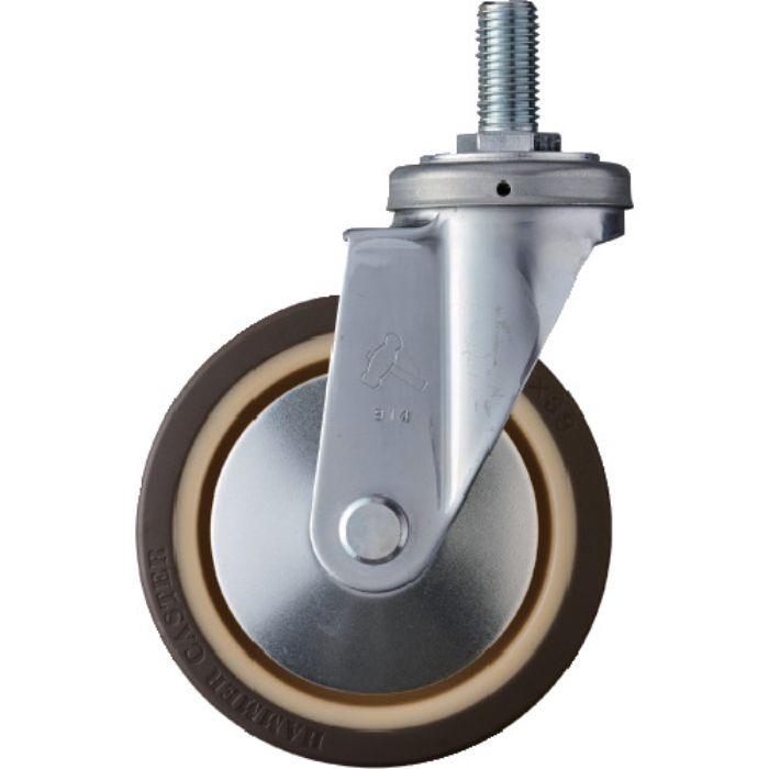 ハンマー ねじ込み式旋回式ウレタンキャスター(ナイロンホイール・ボールベアリング)150mm(Tcode:3671411)