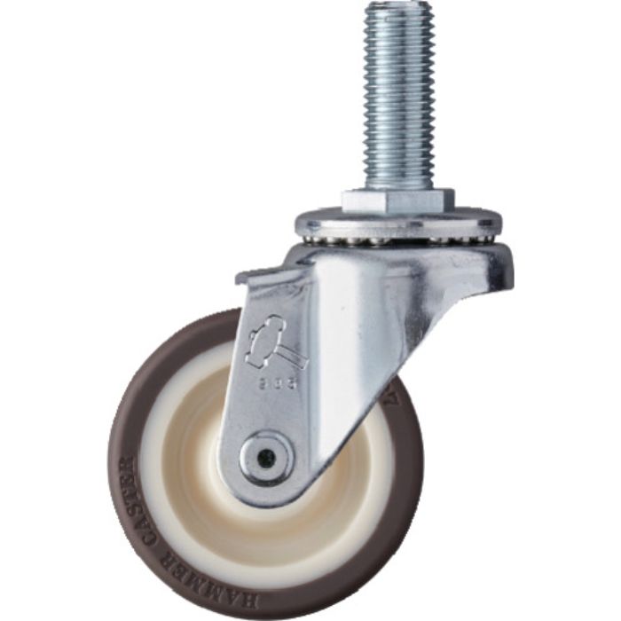 ハンマー ねじ込み式旋回式ウレタンキャスター(ナイロンホイール・ボールベアリング)65mm(Tcode:3671429)