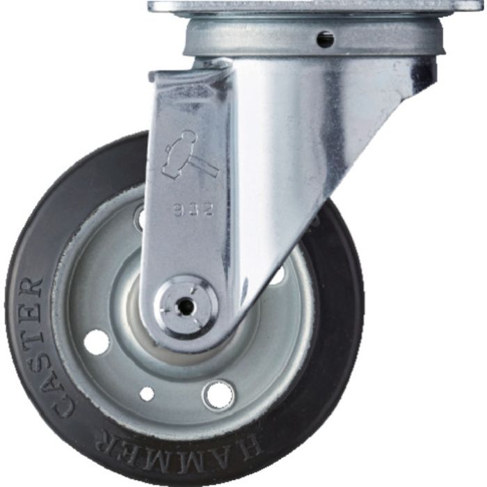 ハンマー 旋回式ゴム車輪 100mm(Tcode:1277262)