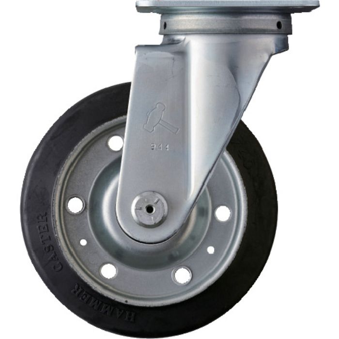 ハンマー 旋回式ゴム車輪(スチールホイール・ローラーベアリング)150mm(Tcode:3984907)