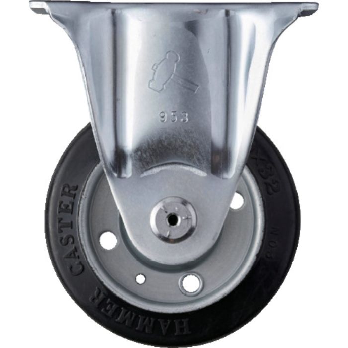 ハンマー 固定式ゴム車輪(スチールホイール・ローラーベアリング)100mm(Tcode:3984915)