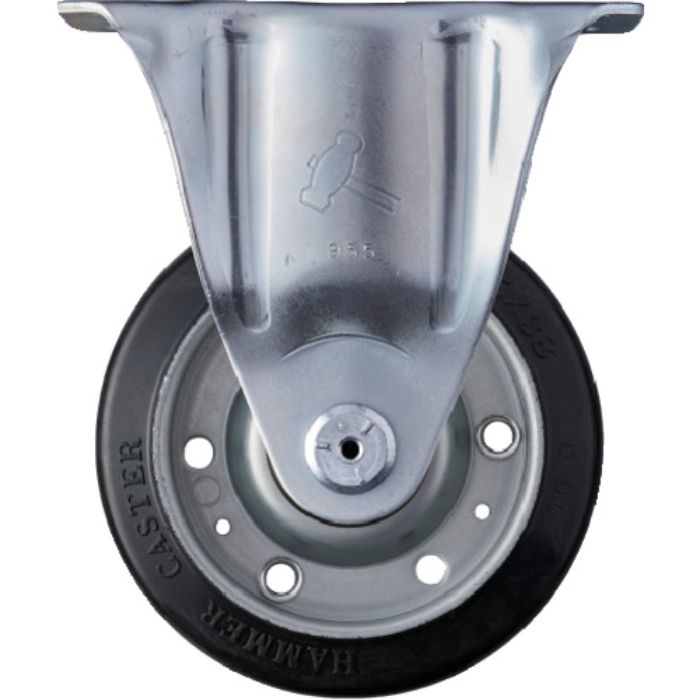 ハンマー 固定式ゴム車輪(スチールホイール・ローラーベアリング)125mm(Tcode:3984923)