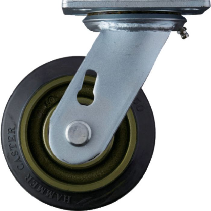 ハンマー 重荷重用旋回式ゴム車輪(イモノホイール・ラジアルボールベアリング)125mm(Tcode:3929736)