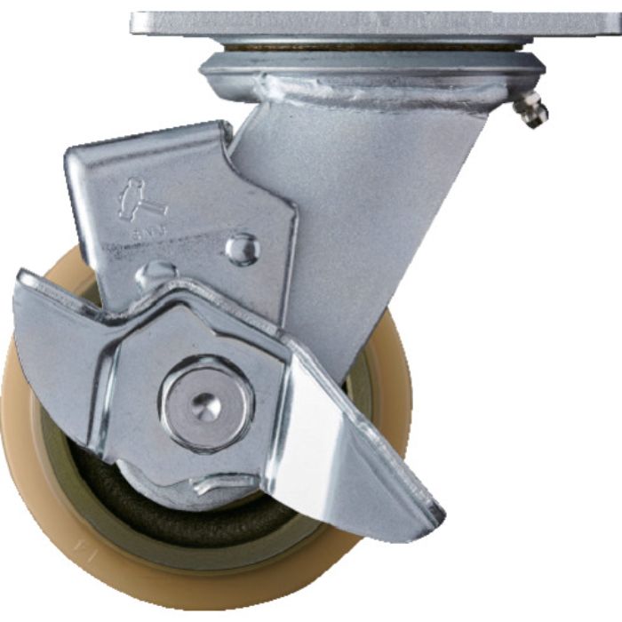 ハンマー 重荷重用旋回式ウレタン車輪(イモノホイール・ラジアルボールベアリング)100mm SP付(Tcode:8143292)