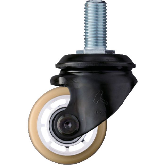 ハンマー 低床重荷重用ねじ込み旋回式ウレタン車輪(アルミホイール・ボールベアリング)65mm(Tcode:3092780)