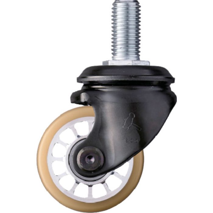 ハンマー 低床重荷重用ねじ込み旋回式ウレタン車輪(アルミホイール・ボールベアリング)75mm(Tcode:3092798)